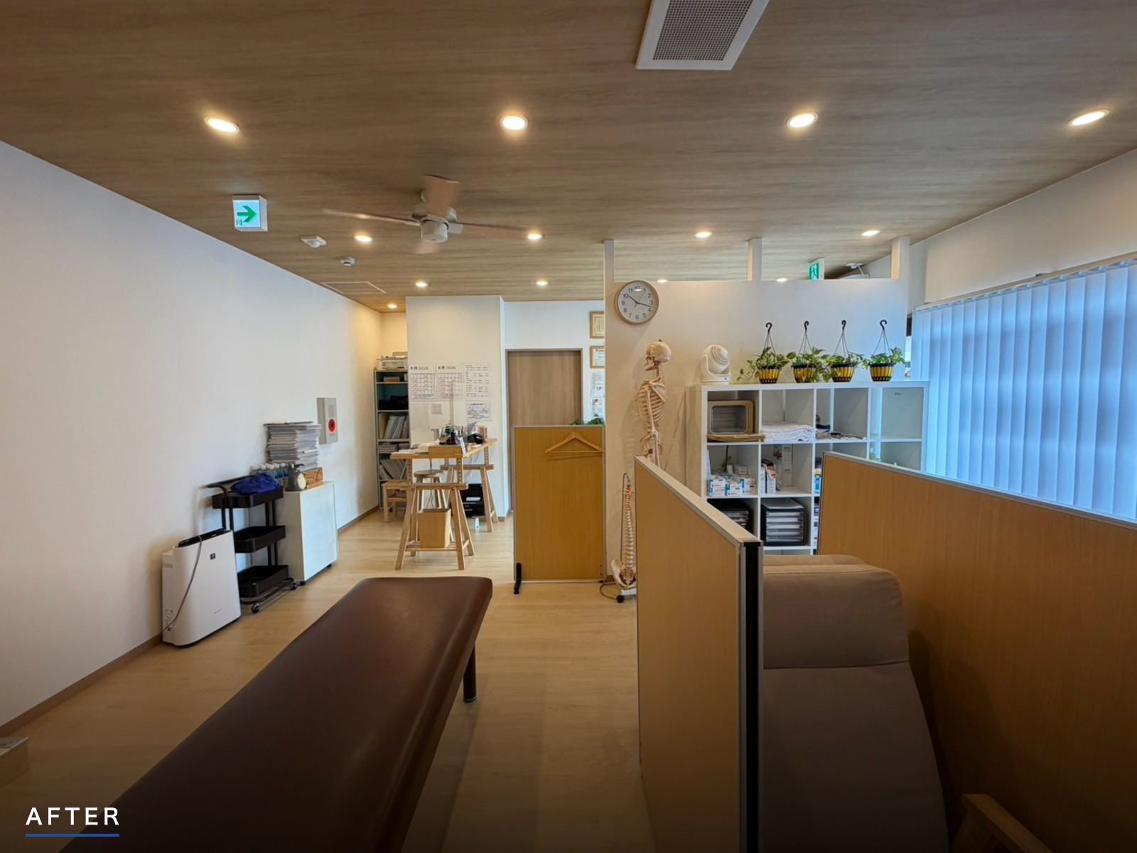 千葉県市川市行徳 店舗内装工事 整骨院 施術室　別角度② ビフォーアフター